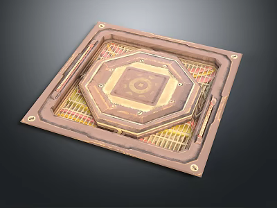 Decorative Textured Panel With Square Frame Octagonal Design And Central Circular Pattern 3d model