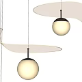 Modern Chandeliers with Curved Light Strips and Spherical Bulbs for Contemporary Home Interior