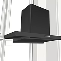 Modern Black Kitchen Range Hood Stylish Ventilation Appliance Beside Window 3d model