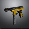 Tactical Yellow And Black Gun With Modern Design Barrel Grip And Magazine