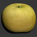 Fresh Yellow Apple With Smooth Skin And Small Dots On Dark Background