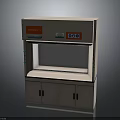 Beige Laboratory Furniture With Clean Air Label Transparent Window And Bottom Cabinet Doors
