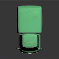 Vintage Green Small Van With Rounded Body Dark Windows And Black Wheels