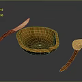 Wooden Kitchen Utensils Set With Bowl Knife And Spoon For Daily Use