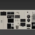 Home And Kitchen Appliances Display With Microwaves Sink Stove Faucets Washing Machines And TV