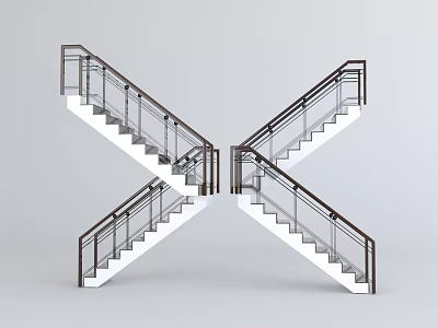 Modern Stair Handrail Railing 3d model