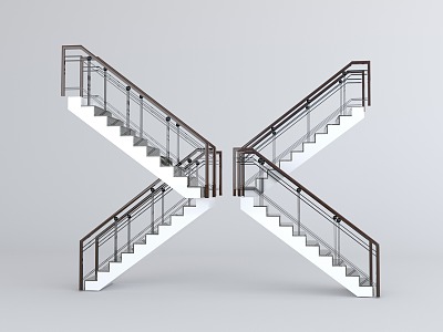 Modern Stair Handrail Railing 3d model