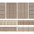 Various Bamboo Room Dividers With Woven Patterns And Panel Designs 3d model