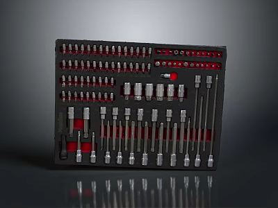 Professional Hardware Tools Complete Set With Sockets Wrenches Screwdrivers And Bits 3d model