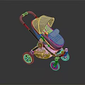 Modern Baby Stroller In White Gray With Canopy Wheels And Comfortable Seat