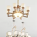 New Chinese Chandelier Combination 3d model