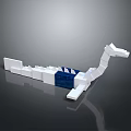 White And Blue Building Blocks Model With Long Body And Snake Head Design