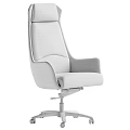 Modern Office Chair Black And Beige High Backrest Leather Upholstery Wheeled Base Design