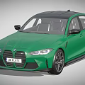 Green BMW Sedan With Sporty Design Black Roof And Alloy Wheels