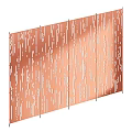 Modern Copper Background Wall With Elegant White Slender Striped Hollow Patterns 3d model