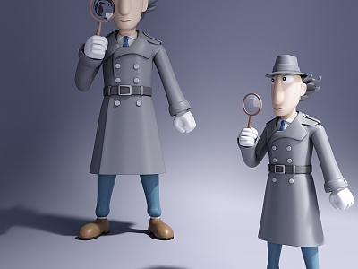 Modern Cartoon Doll Detective Gadget 3d model