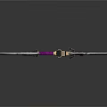 Ornate Fantasy Weapon Featuring Decorative Spikes Black Gold Purple Accents and Intricate Patterns