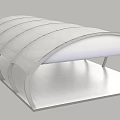 Modern Transparent Canopy with Curved Metal Frame Structure for Outdoor Patio Shade Solution