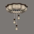 Cream wind ceiling lamp 3d model