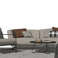 Modern sofa coffee table combination 3d model