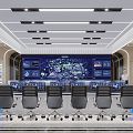 Modern Monitoring Room Science and Technology Command Center 3d model