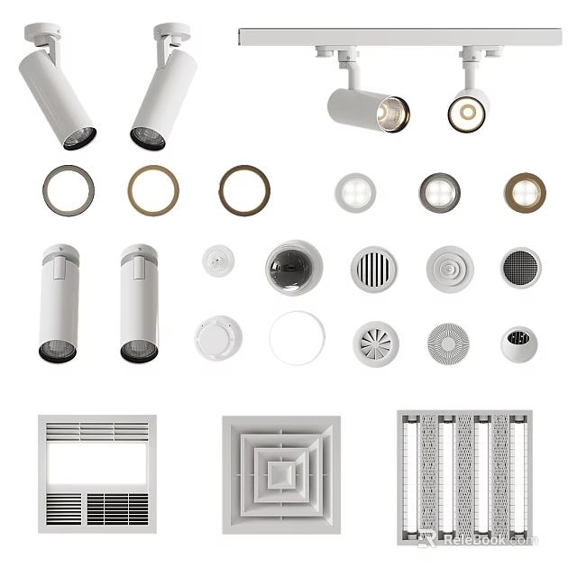 Modern Downlights and Spotlights with Various Shapes Sizes and Designs for Home Decor 3d model 