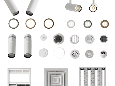 Modern Downlights and Spotlights with Various Shapes Sizes and Designs for Home Decor 3d model