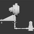 White Industrial Mechanical Equipment Component With Round Main Body Bracket And Motor