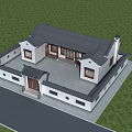 Ancient Chinese Architecture With White Walls Black Roof Wooden Porch And Symmetrical Design
