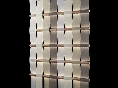 Modern Woven Wall with White Light Colored Stripes Grid Structure and Lighting Effect 3d model