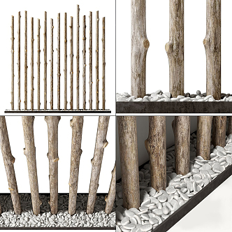 Modern partition tree trunk partition 3d model