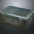 Vintage Metal Storage Box With Rustic Design Metal Clasps And Numbered Label