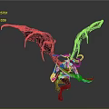 Fantasy Character Design With Purple Spiked Wings And Green Glowing Accents