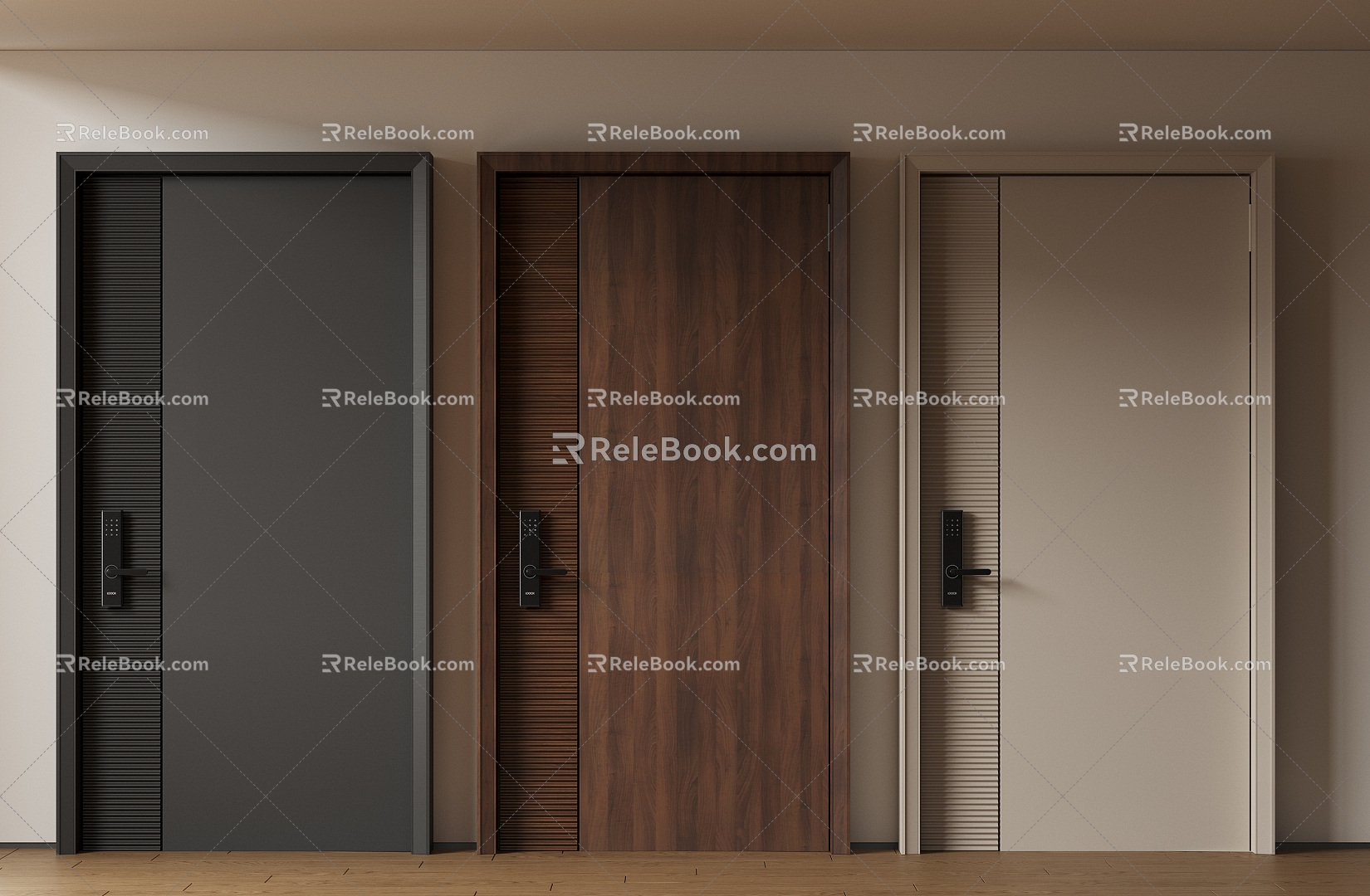 Modern Minimalist Entry Door Anti-theft Door Top Single Door Sub-mother Door Door Password Door 3d model