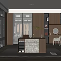 Elegant Modern Walk-in Closet Interior With Wooden Cabinets Clothing Racks And Dressing Table