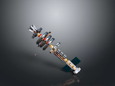 Intricate Space Station Model With Multiple Modules Solar Panels And Mechanical Arms 3d model