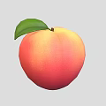 Fresh Ripe Peach Fruit With Green Leaf And Vibrant Orange Red Color