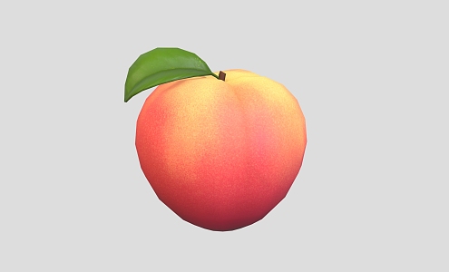 Cartoon Peach Low Poly Peach Style Peach Cartoon Fruit Peach 3d model