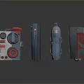 Sci Fi Mechanical Components With Various Designs And Colorful Structural Elements