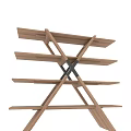 Wooden Storage Shelf With Cross Design And Multiple Layers For Home Organization