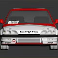 Red And Silver Racing Car With Rear Spoiler And Alloy Wheels