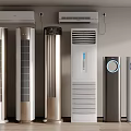 Modern Air Conditioners And Fans Arranged With Sleek Designs In Various Styles
