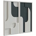 Modern Abstract Wall Decor With Geometric Shapes In Neutral And Dark Tones 3d model