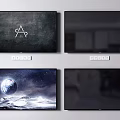 Modern Smart TVs With Ultra HD Display Showing Nature Scenery And Minimalist Art
