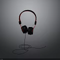Red Black Over Ear Headphones Wired Design Comfortable Stylish Electronic Device 3d model