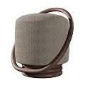 Gray Fabric Single Seater Sofa With Black Circular Arms Modern Design Style