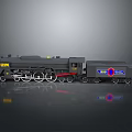 Detailed Black Model Train With 5500 Number And Blue Yellow Logo
