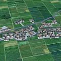 Detached Villas Surrounded by Green Fields in Residential Layout With Road Connections