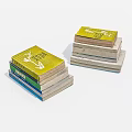 Stacked Books With Various Colored Covers Including Yellow Top Ones 3d model