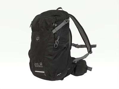 Black Jack Wolfskin Outdoor Backpack With Adjustable Straps And Multiple Compartments 3d model